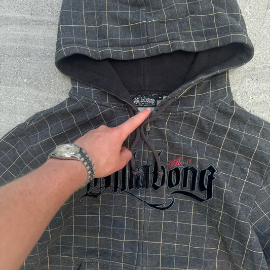 grail billabong check board hoodie - M