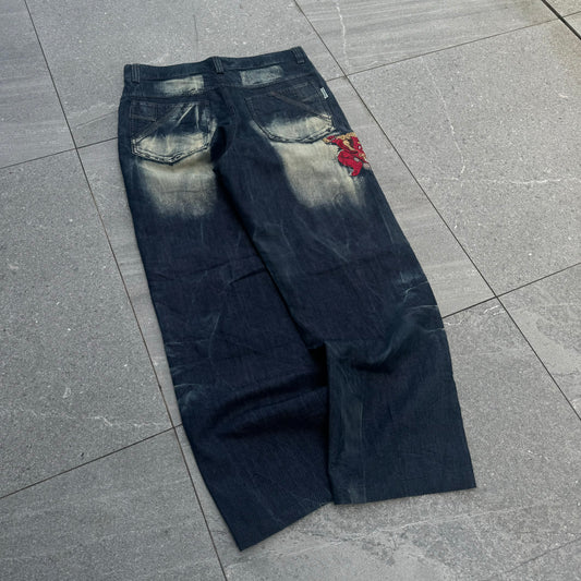 carlo palazzi embroidered jeans - 32x30”