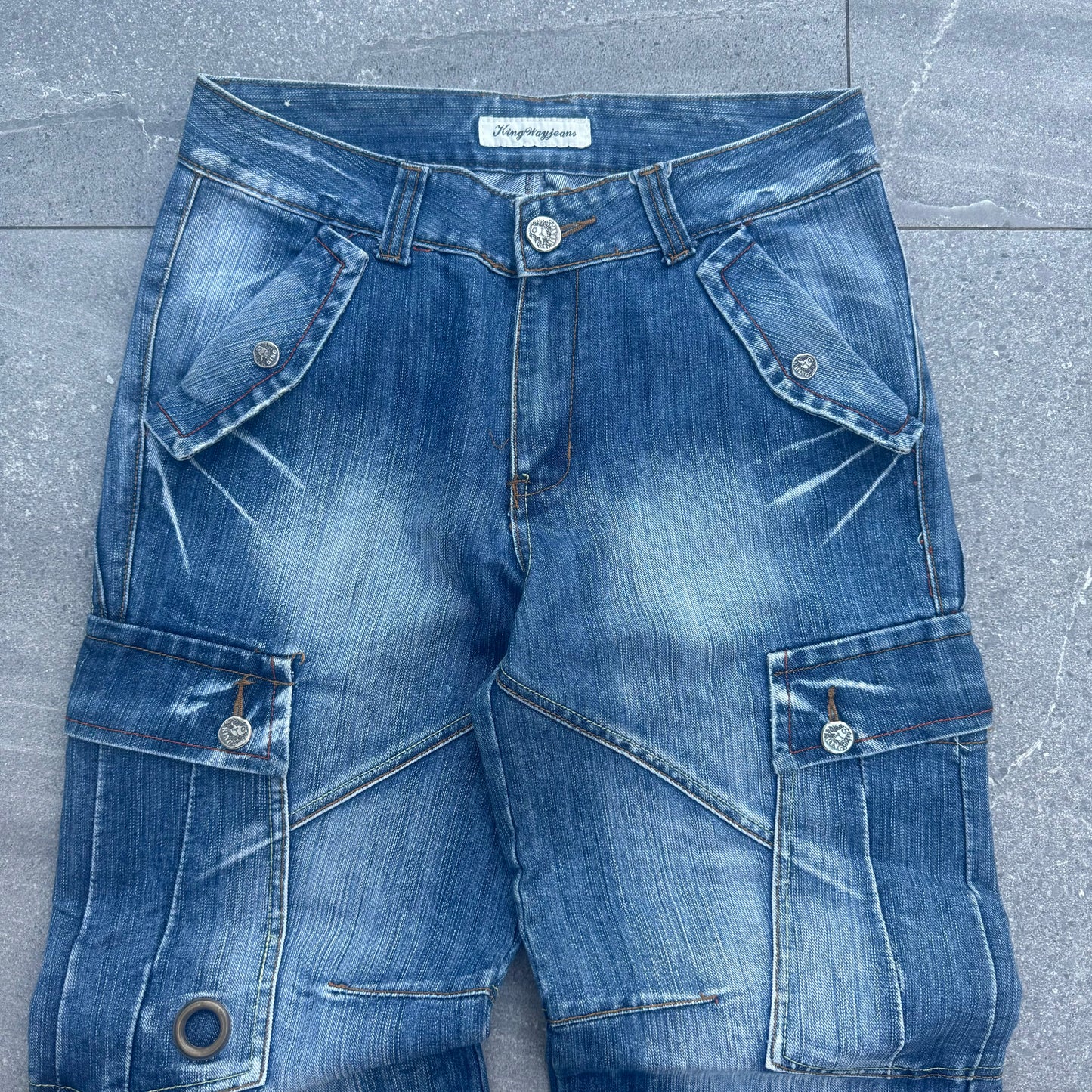HARDDDDD OVERWASHED WIDELEG BOOTCUT CARGOS - 34x30”