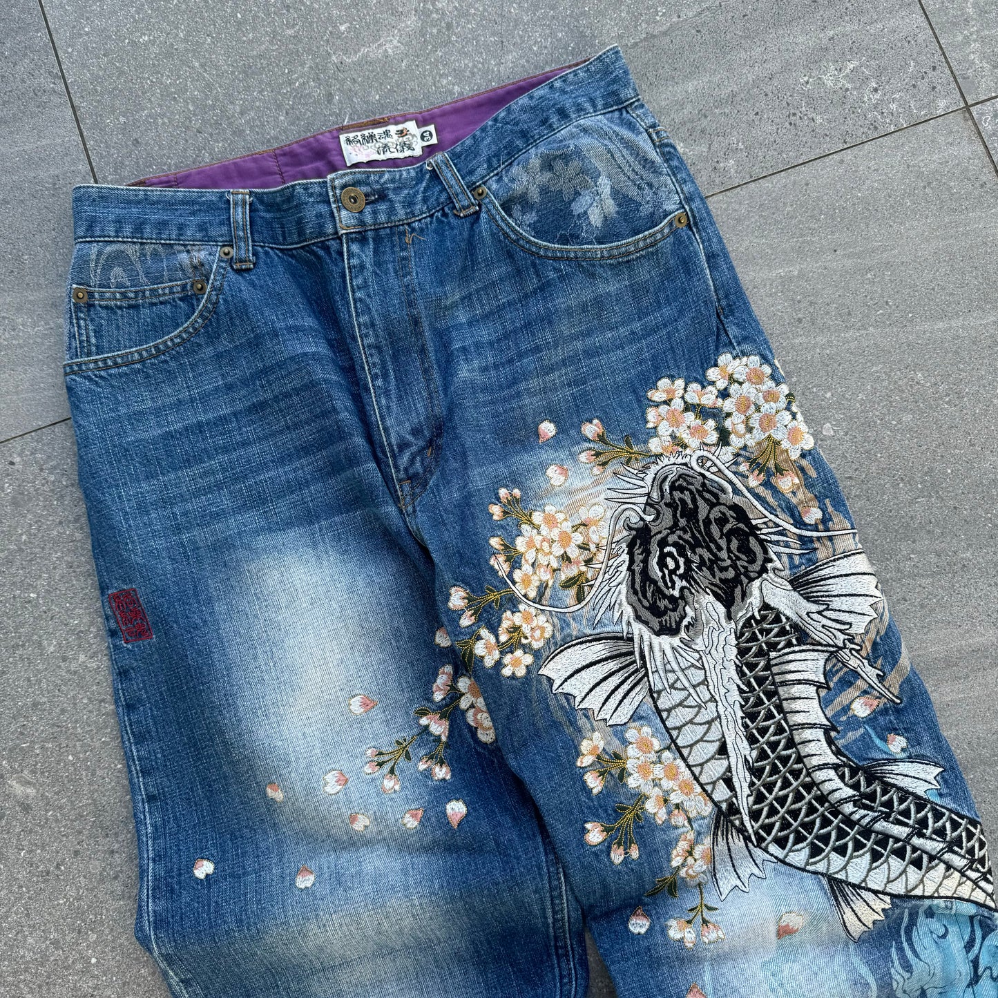 grail karakuri AOP jeans - 33x29”