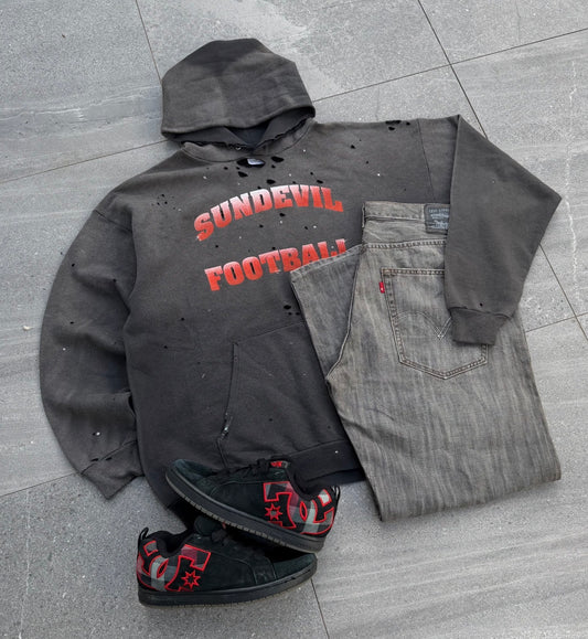 goated 90s sundevil football faded hoodie - L/XL