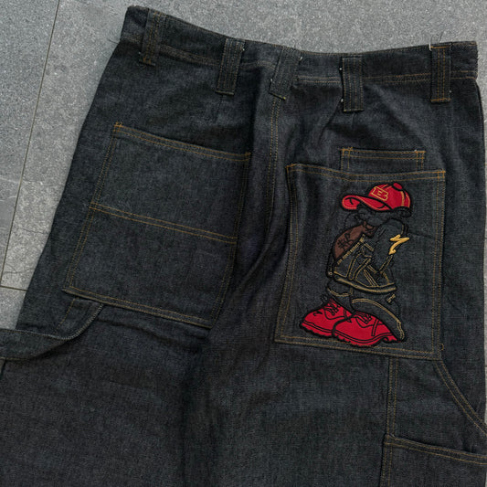 SEXXXXY raw denim spec SOHK jeans - 34x33”