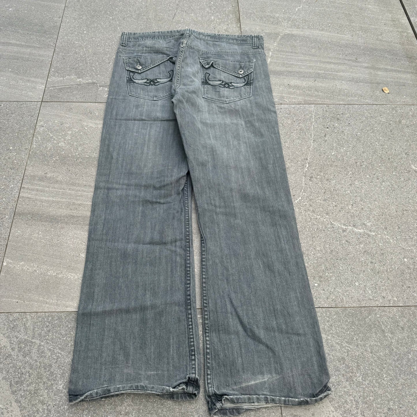 route66 grey fader bootcuts - 38x32”