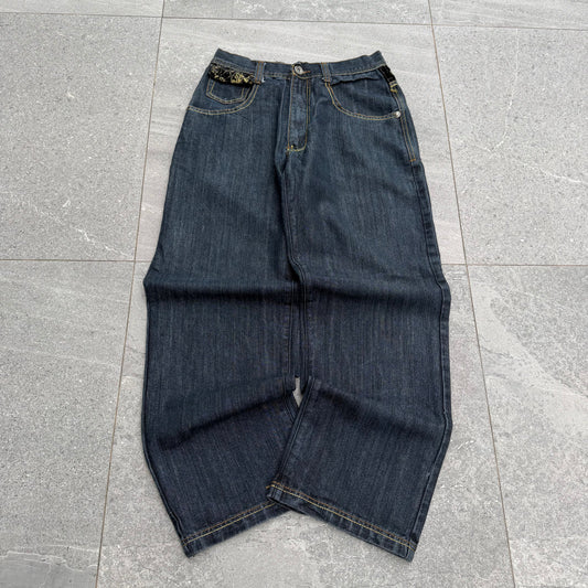 ablanche gold trim bootcuts - 28x29”