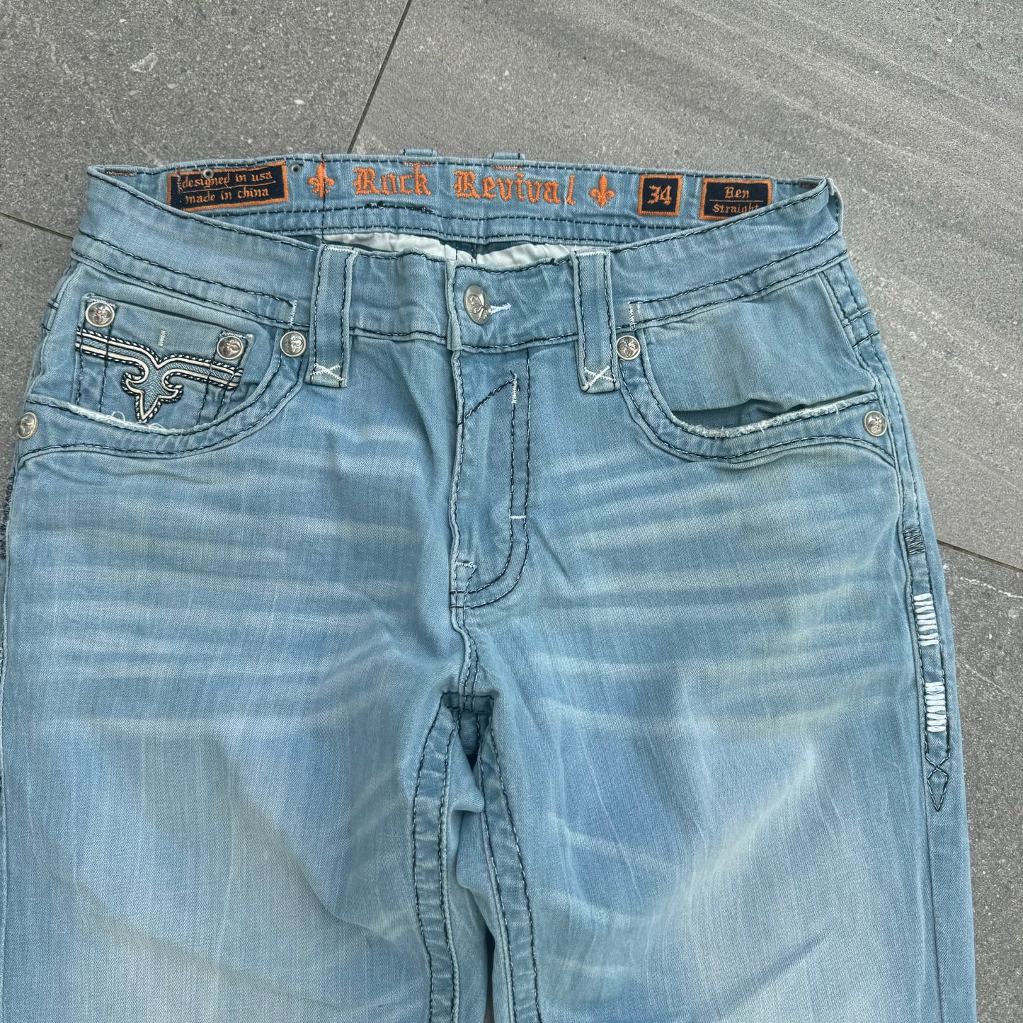 rare rock revival bootcuts - 34x34”