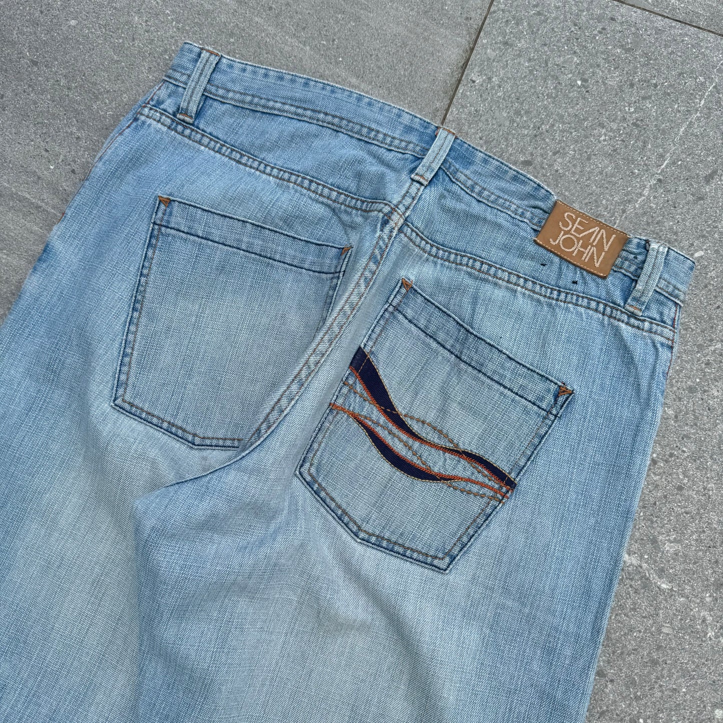 sean john bootcut (with real nice repairs) - 34x32”