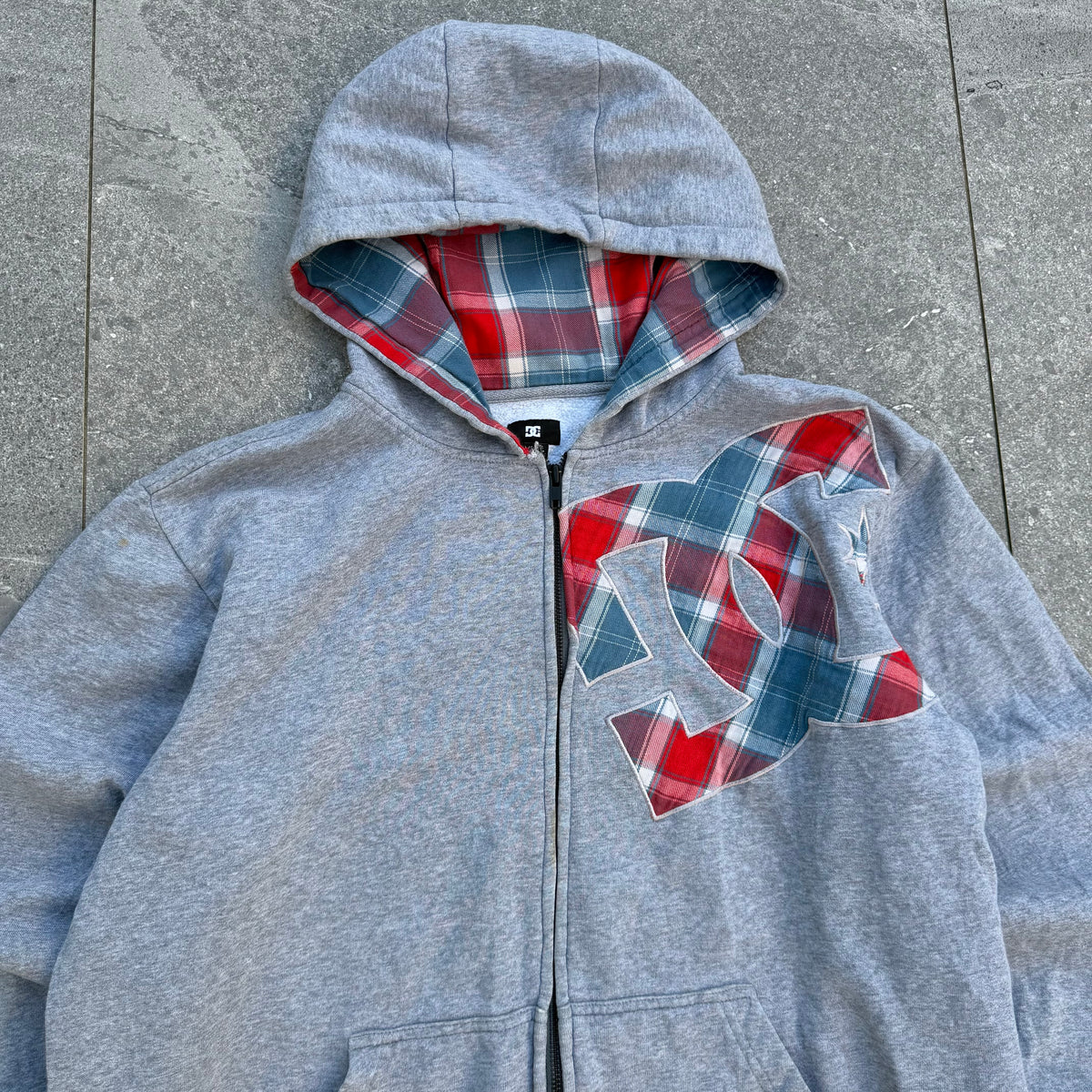 plaid 2 tone DC hoodie 🤤 size L