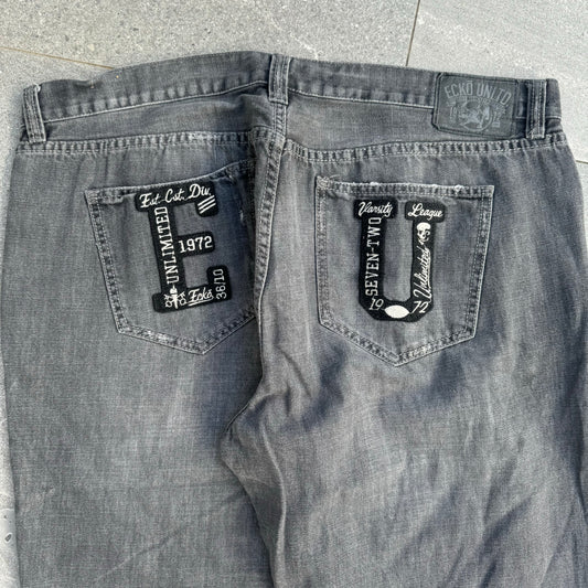 gangstaaaaa patchwork ecko jeans - 42x31”