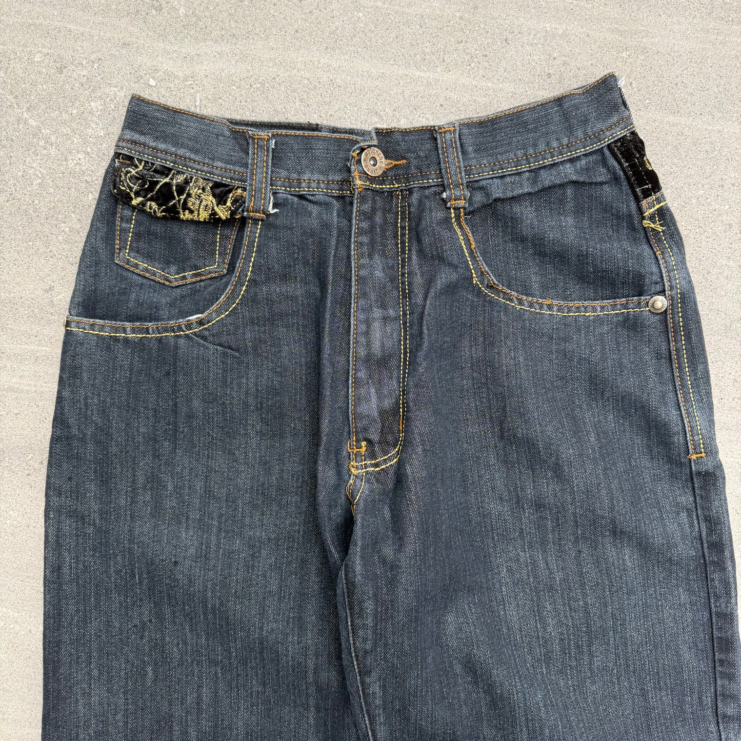 ablanche gold trim bootcuts - 28x29”
