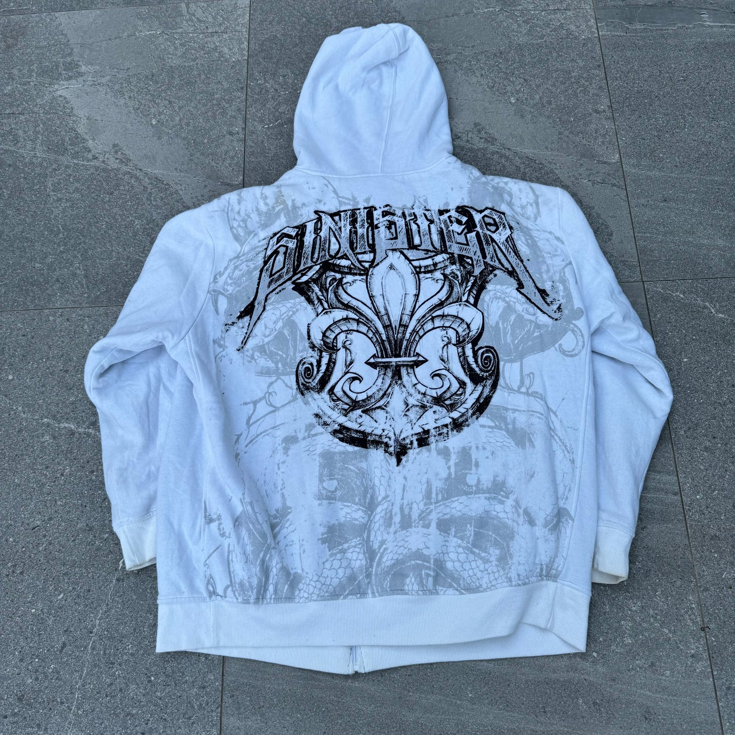 affliction style hoodie - L