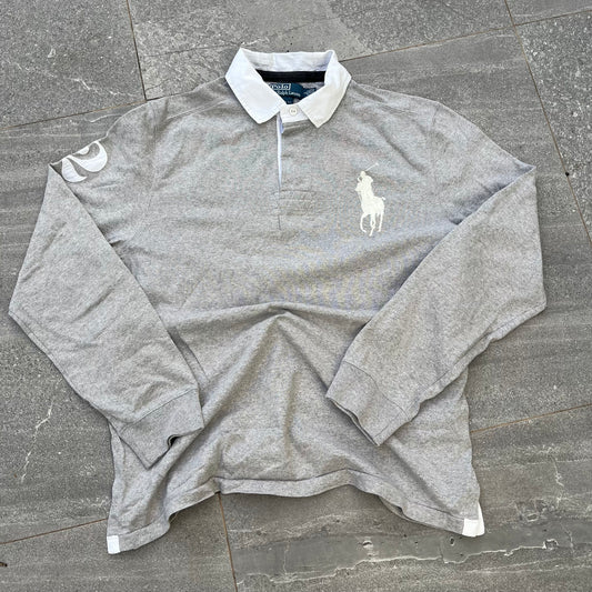 long sleeve ralph collar number - L