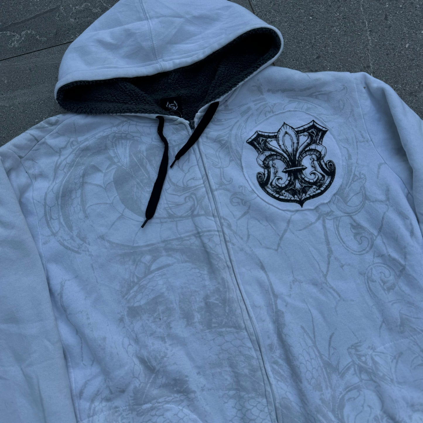 affliction style hoodie - L