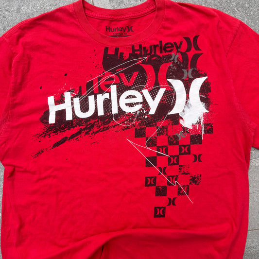 hurley checkered tee - M/L