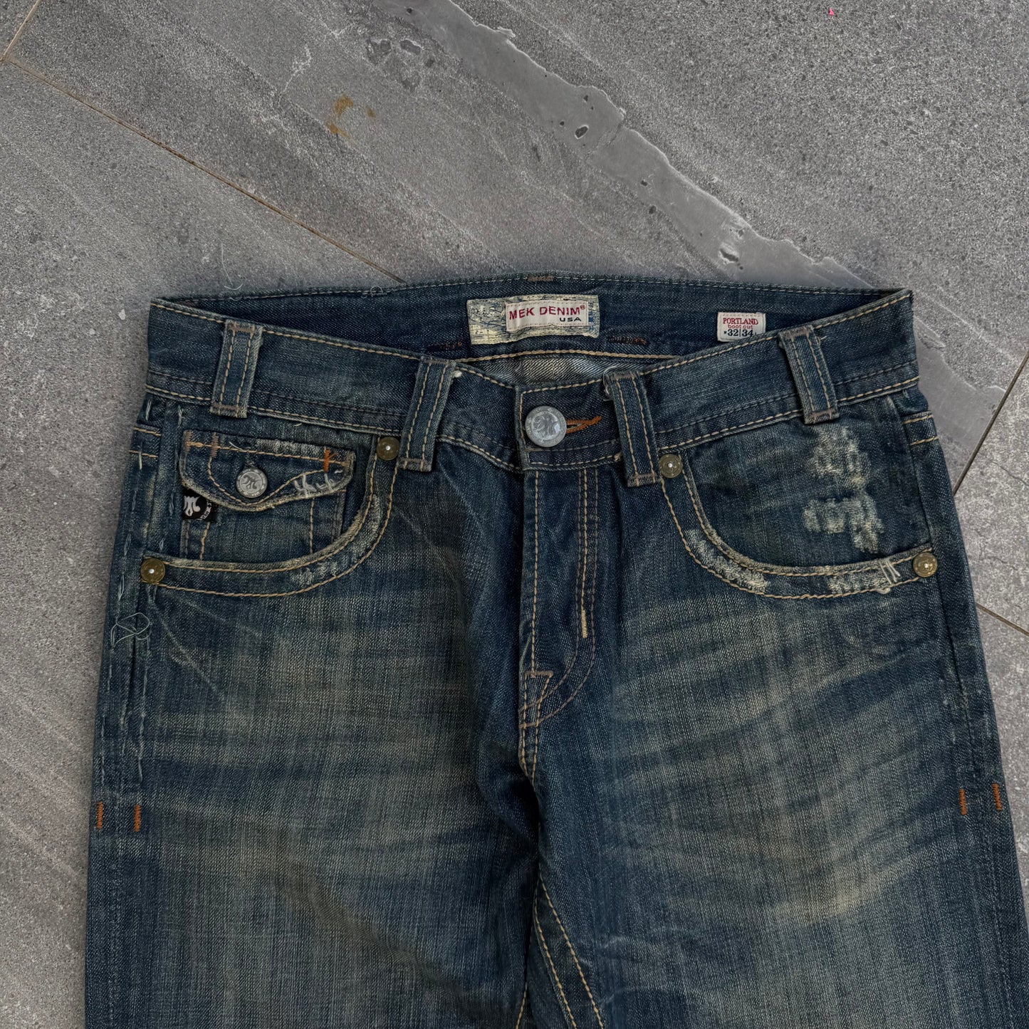 absolutely gorgeous mek faded bootcuts - 34x33”