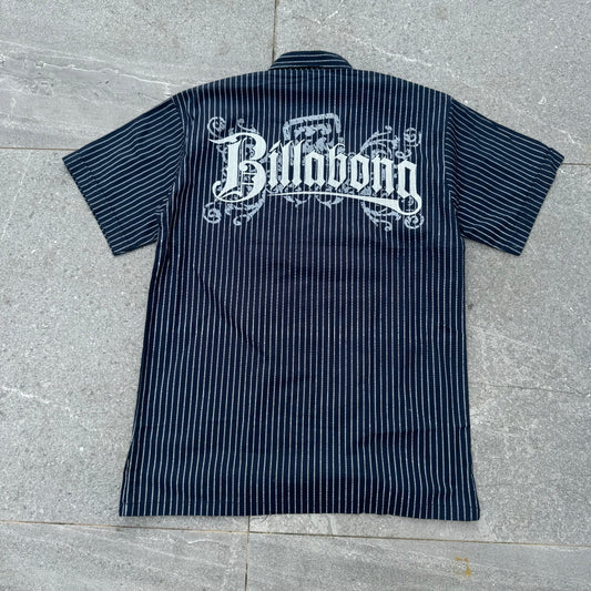 grail navy pinstripe billabong shirt - M