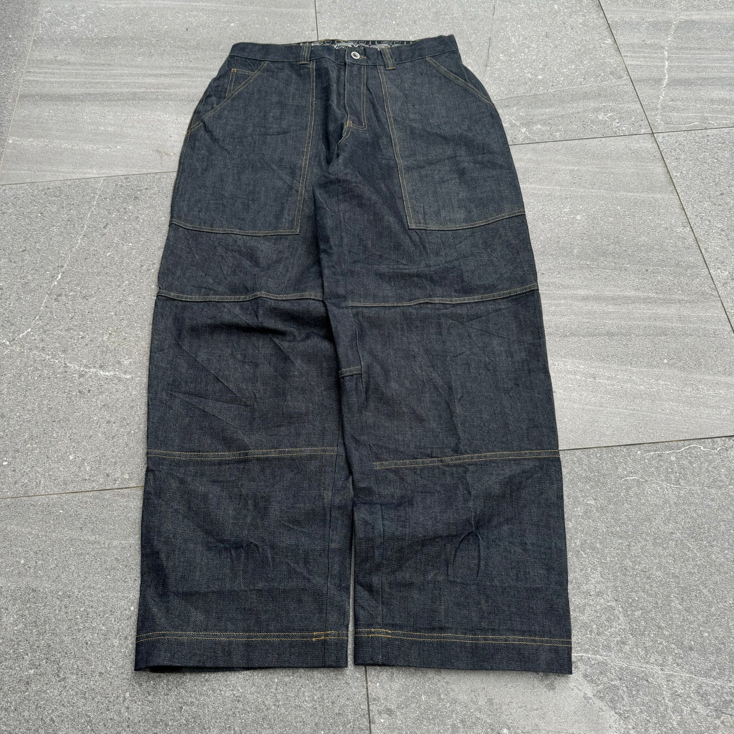 RARE raw denim nike jeans - 36x33”