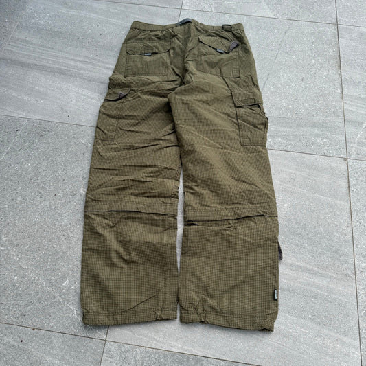 greeeen tweed 90s airwalk zipoff hiking pants - 36x30”