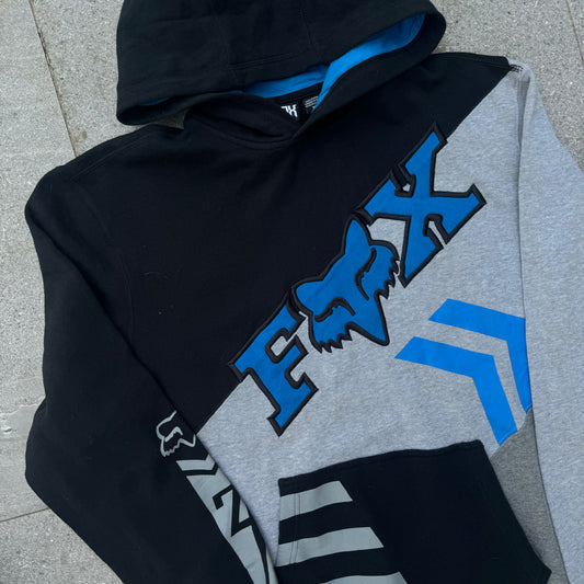 panelled fox hoodie - XL
