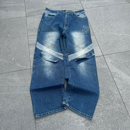 panelled fox jeans - 33x29”