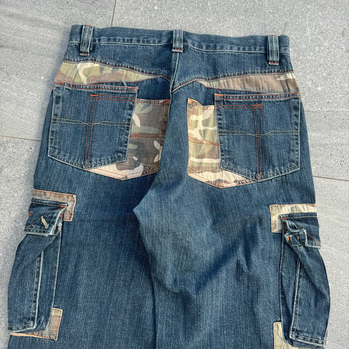 insane camo patchwork PJs surf jeans - 36x32”