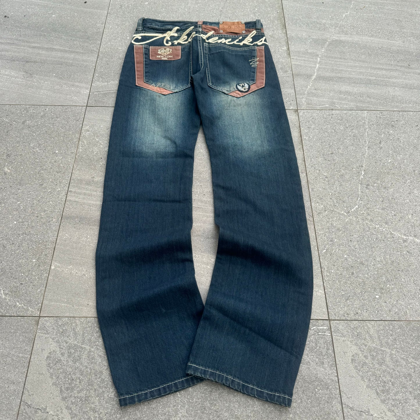 akademiks straight stacked jeans - 32x34”