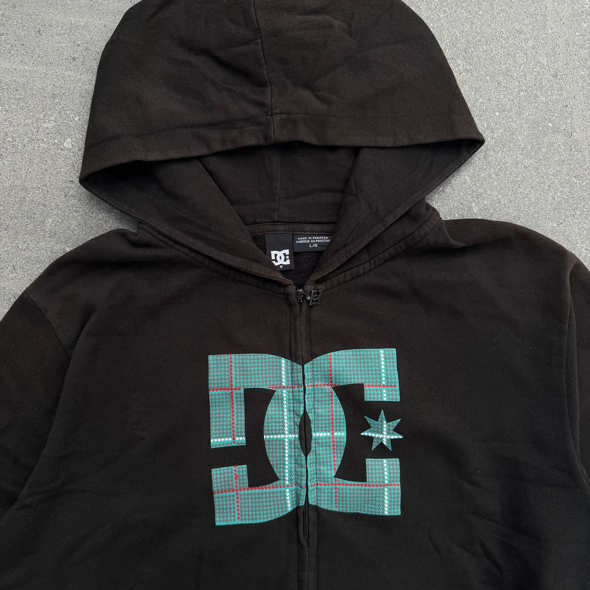 dc plaid zip - L
