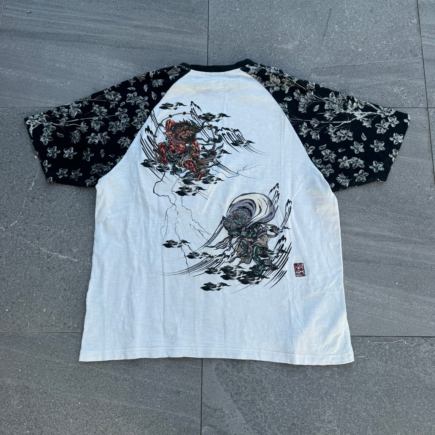 slub cotton karakuri tee - XL/XXL