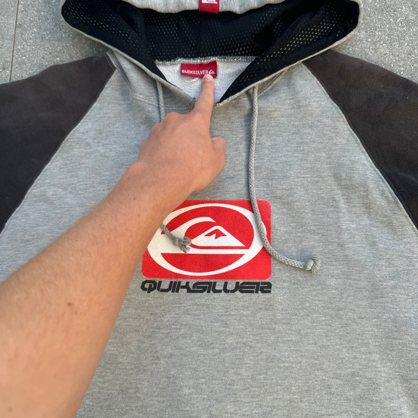 90s quiksilver triple hit hoodie - L