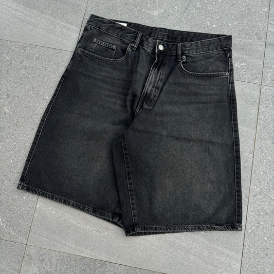 faded black jorts - 36x12.5”