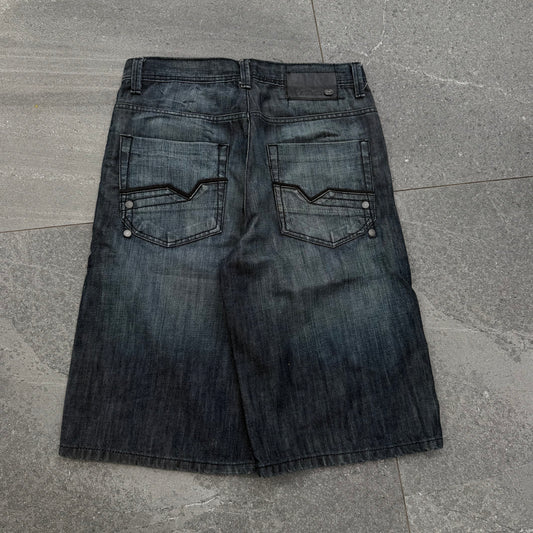 goated deep indigo ecko jorts - 32”