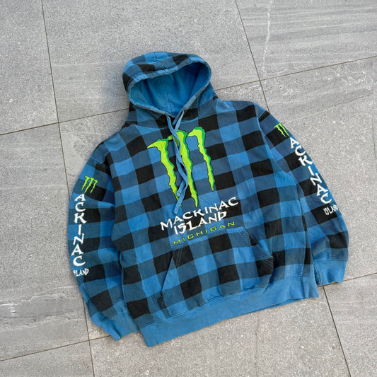 plaid monster hoodie. lowk crazy. size M