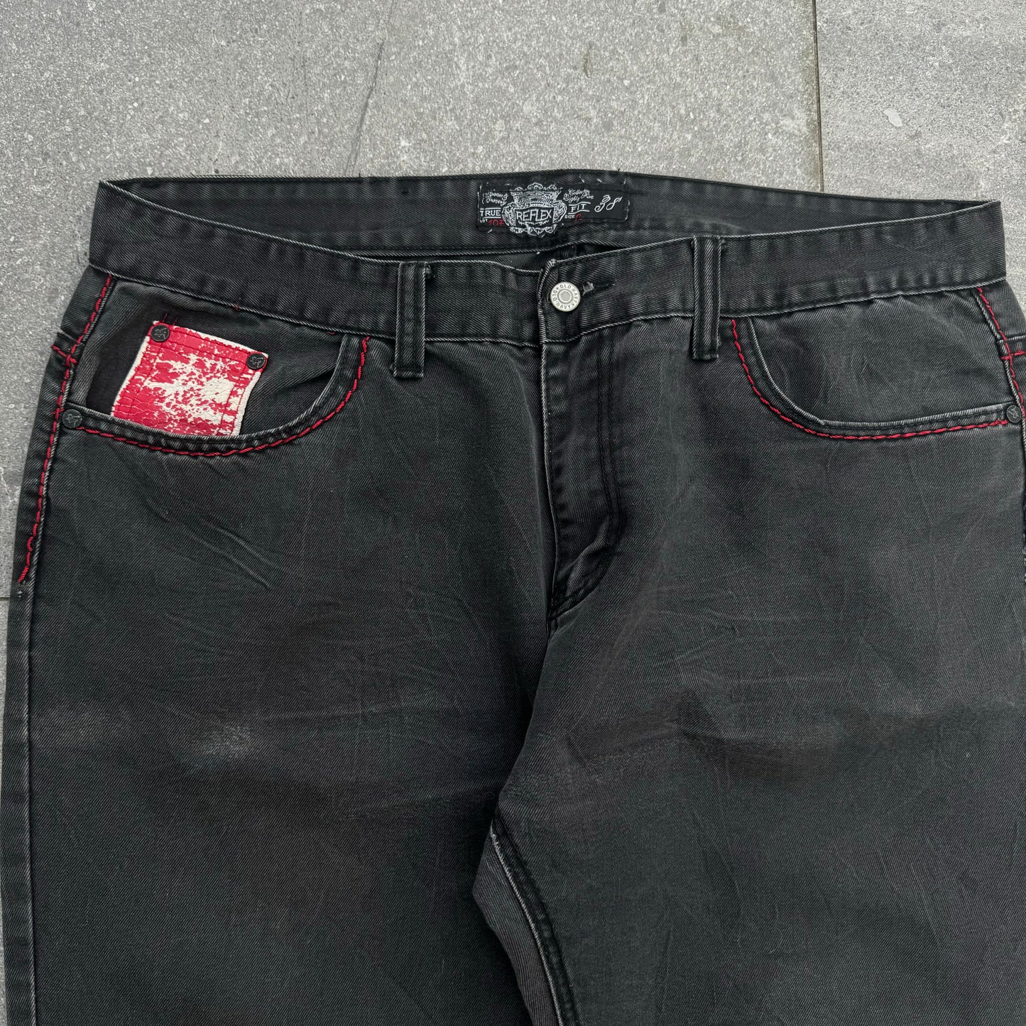 reflex black baggy bootcuts - 38x32”