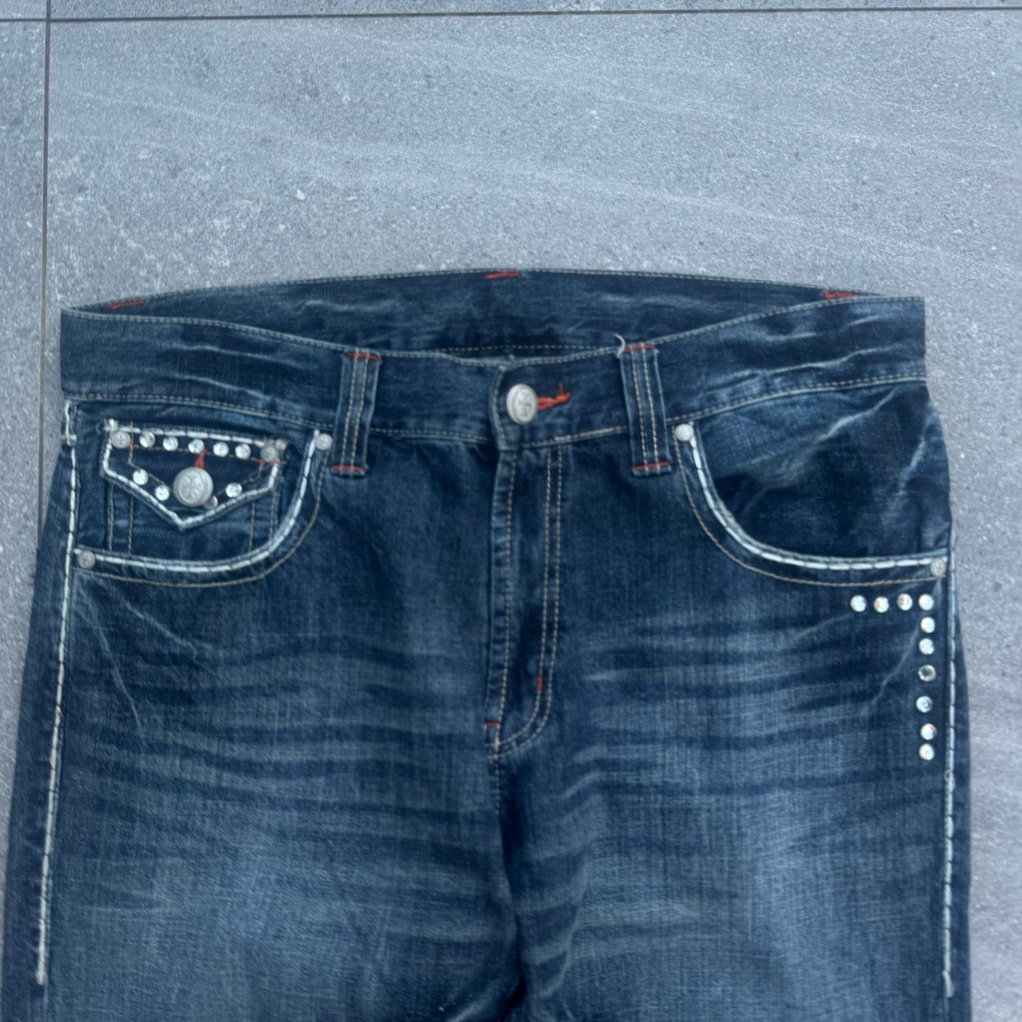 cross detail bootcuts - 35x33”