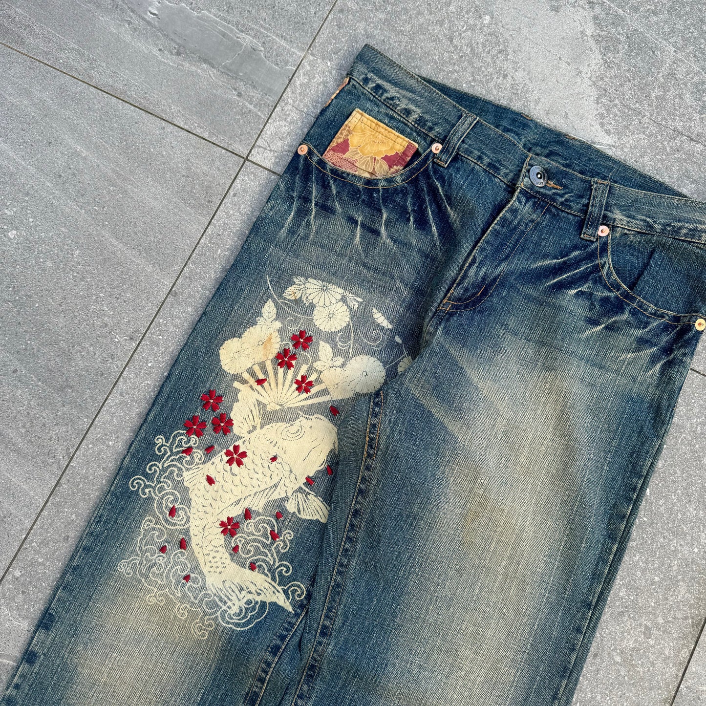japanese koi jeans - 35x34”