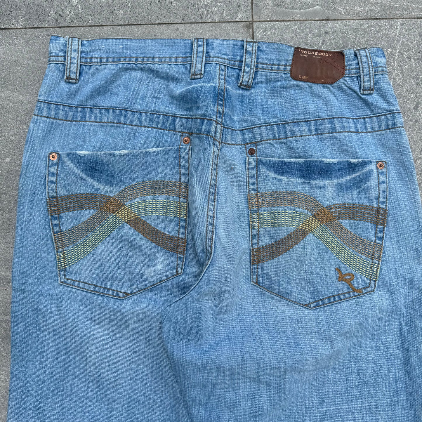 summer rocawears ☀️☀️☀️ - 33x30” (repairs on the front look so good!)