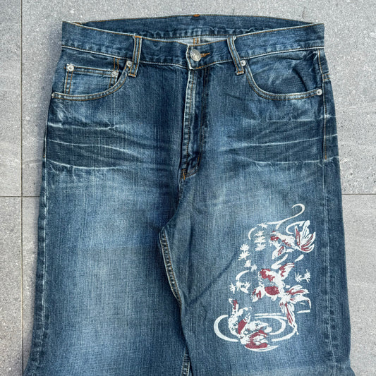 japanese detailed jeans - 34x29”