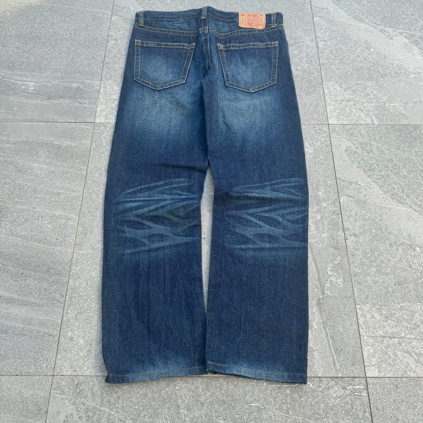 japanese cloud print jeans - 34x30”