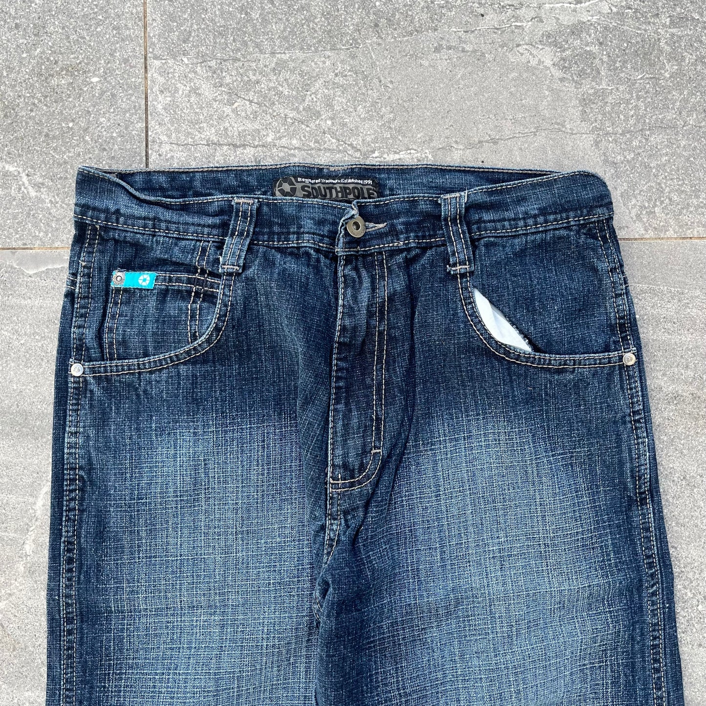 insane dark wash southpole jorts - 30x14”