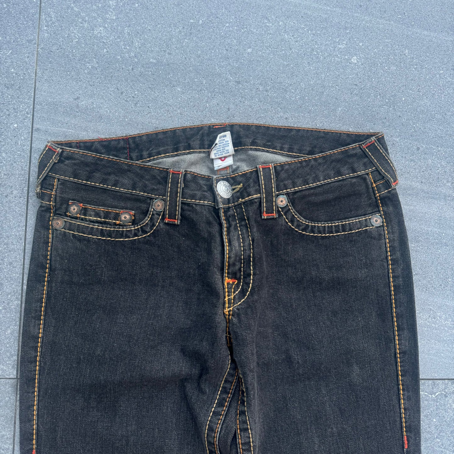 beautifulll brown/black wash truey flares 34x34”