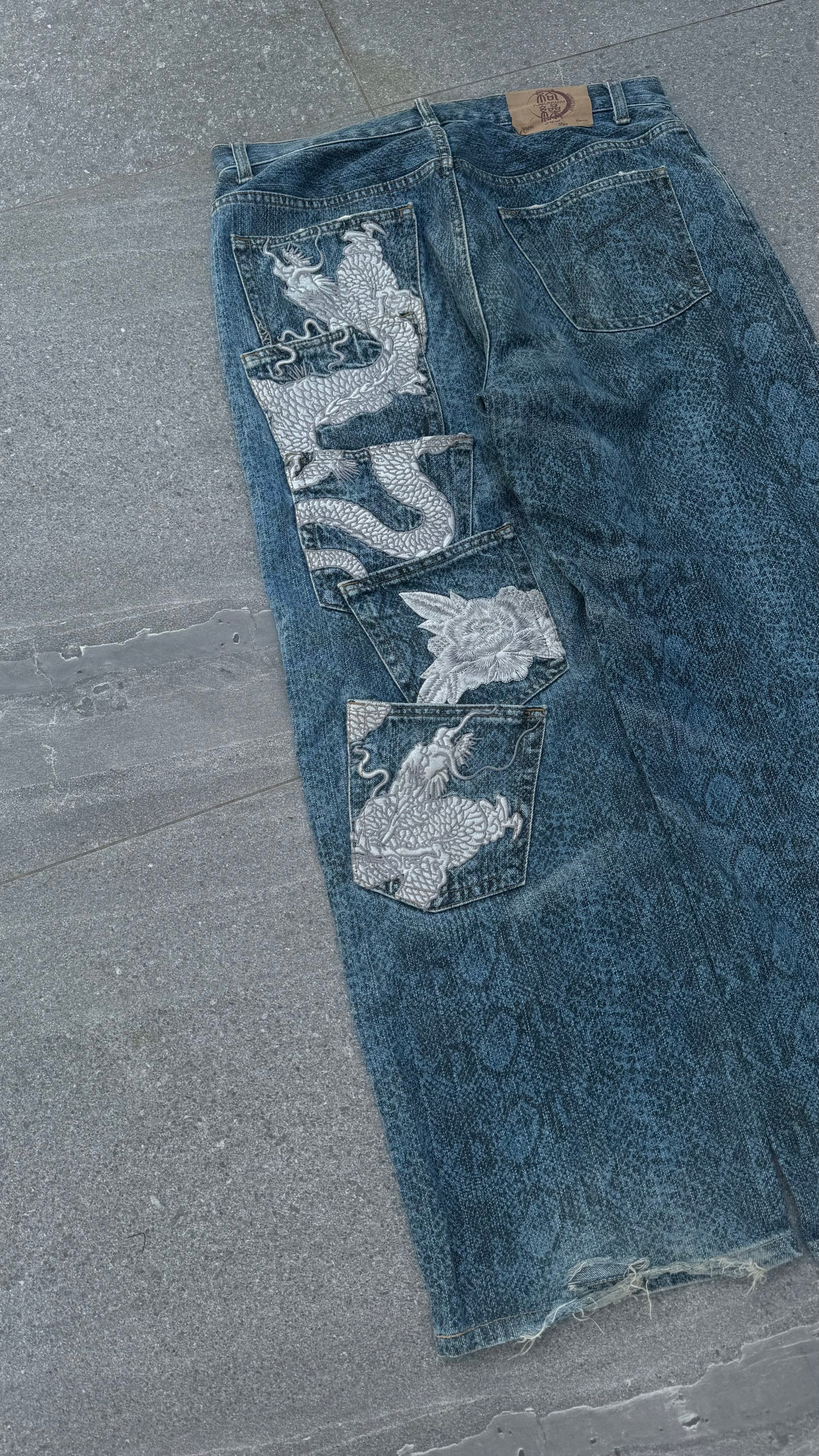 GRAIL snakeskin karakuri jeans - 35x29”