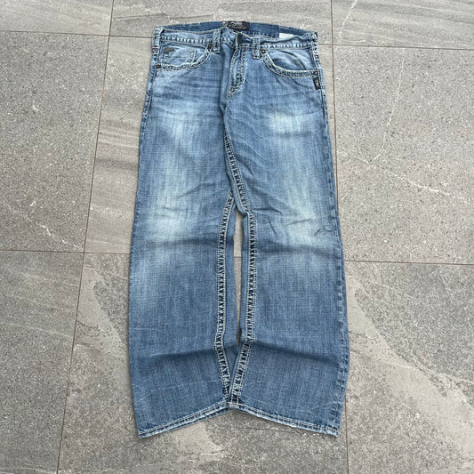 delicious silver bootcuts - 34x32”