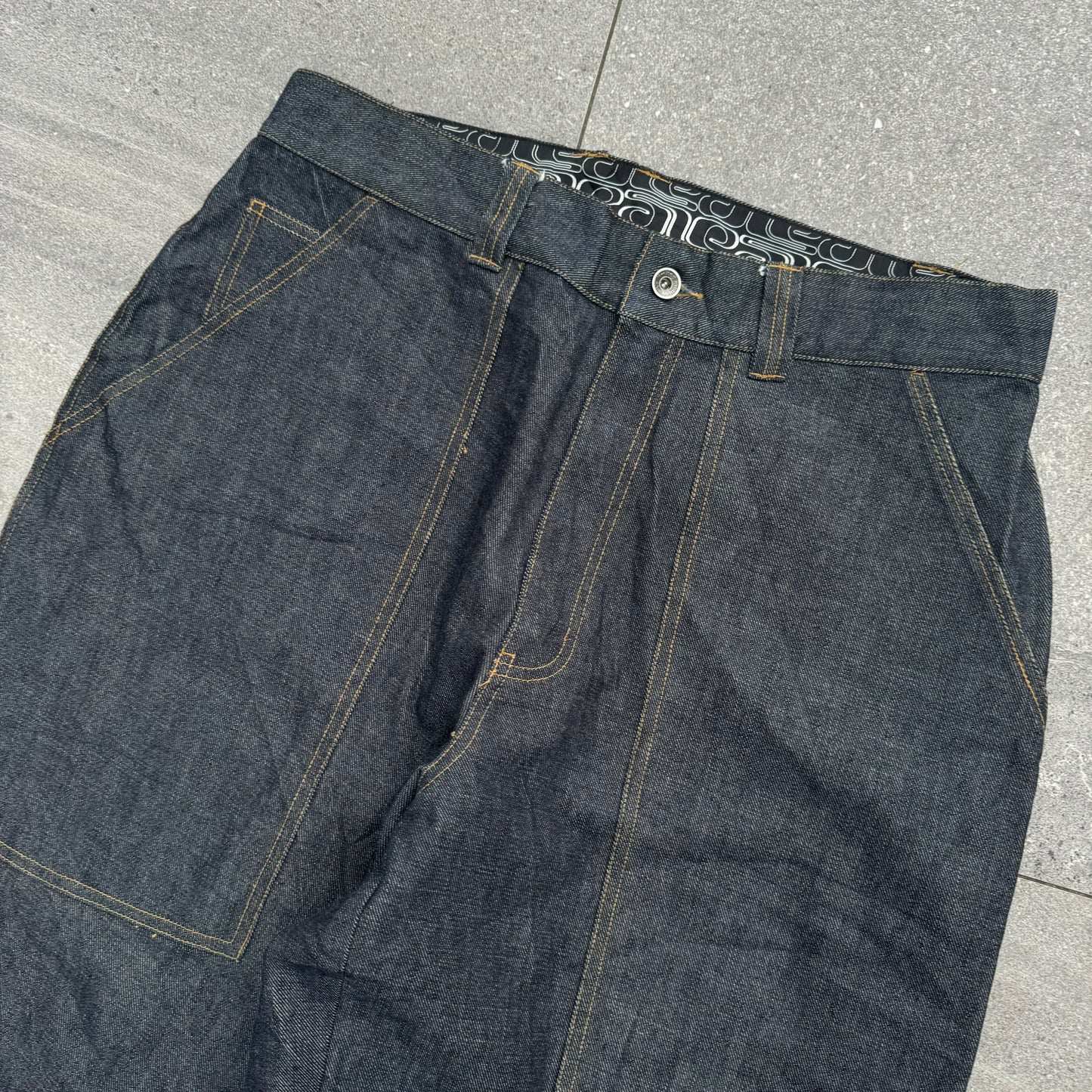 RARE raw denim nike jeans - 36x33”