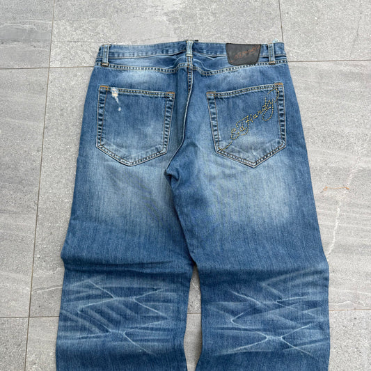 10/10 ed hardy bootcuts (i promise these r worth it) - 38x31”