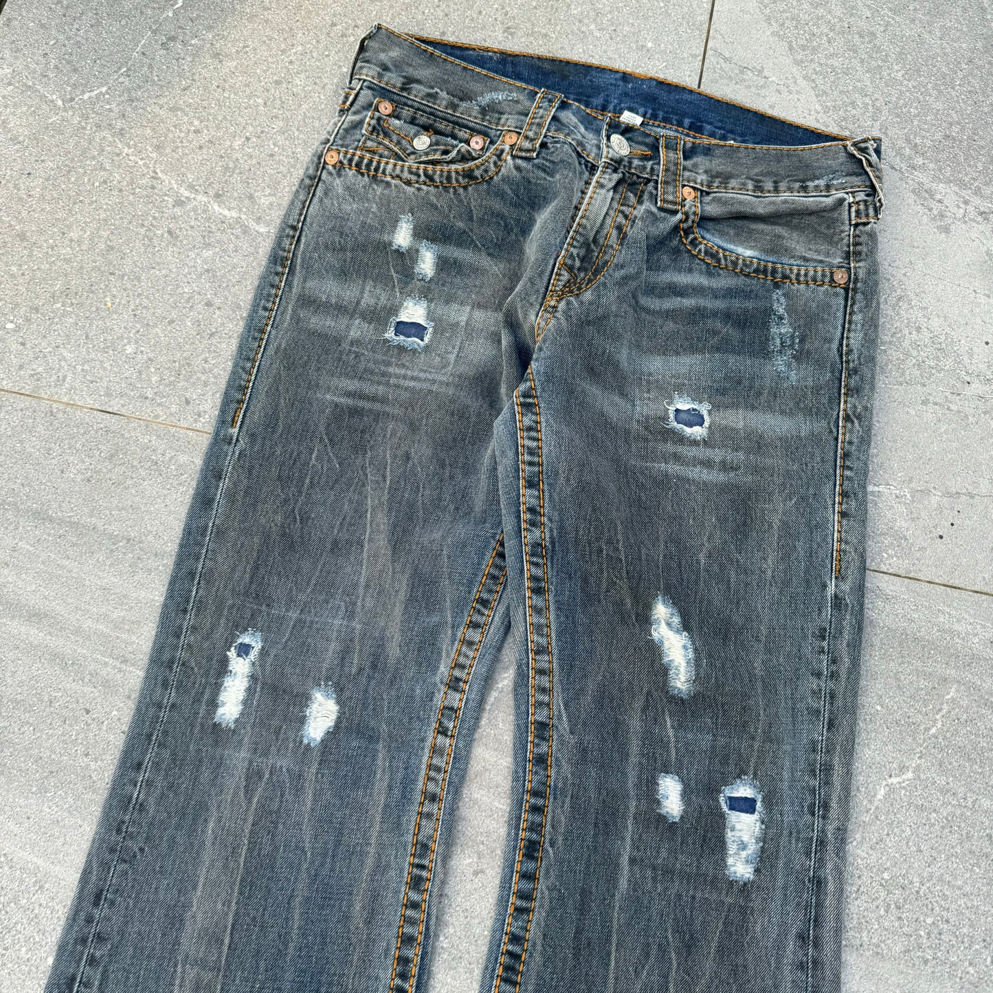 grail trueys blue/black wash FUCK THESE R EPIC 36x33”