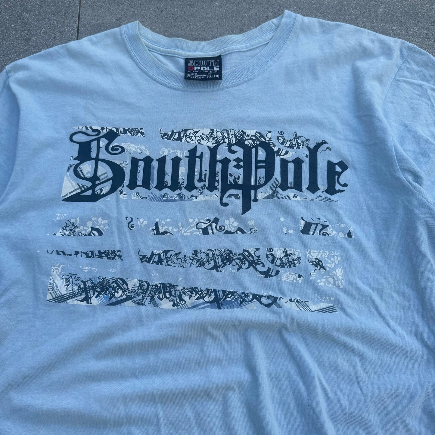 baby blue southpole tee - L