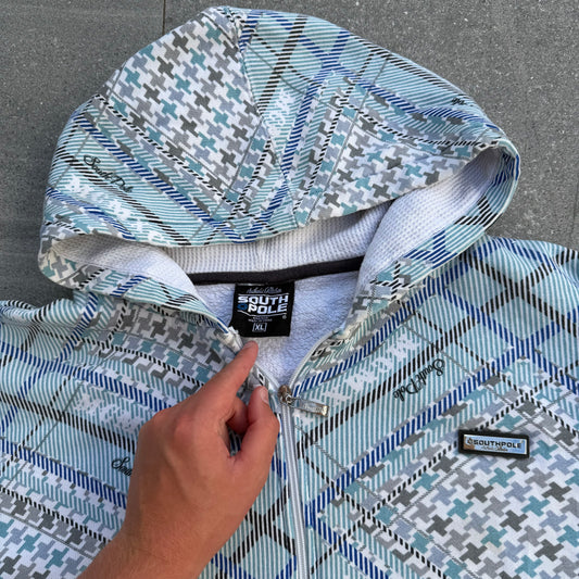 insanely rare plaid//jewel southpole zip - XL