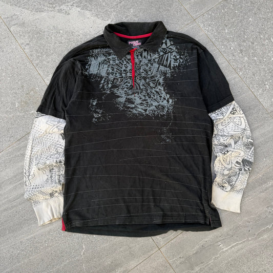 2000s point zero layered longsleeve - M