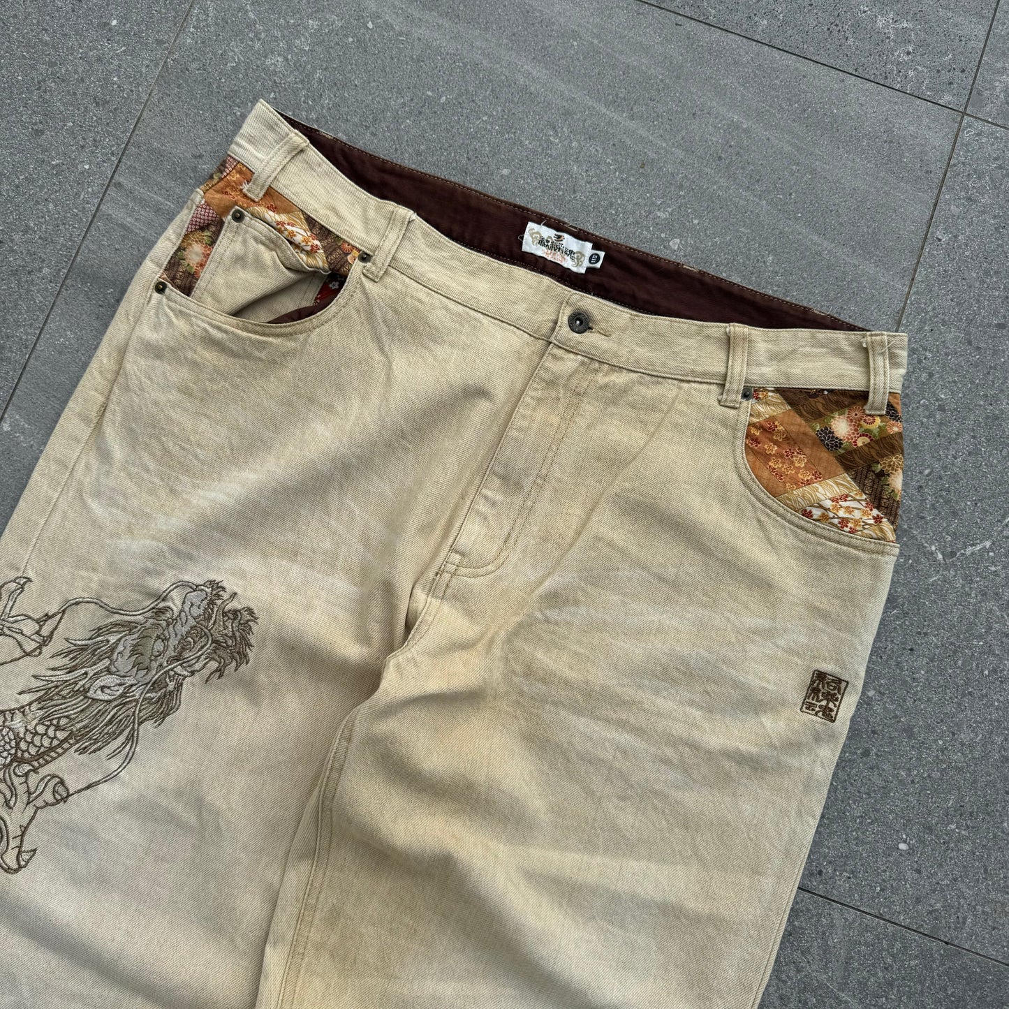 grail tan karakuri jeans - 40x28”