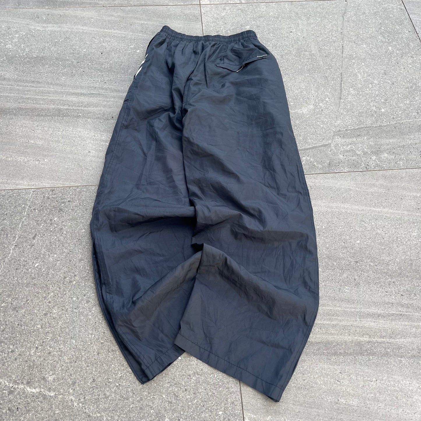 navy wide leg adidas trackies - 28”