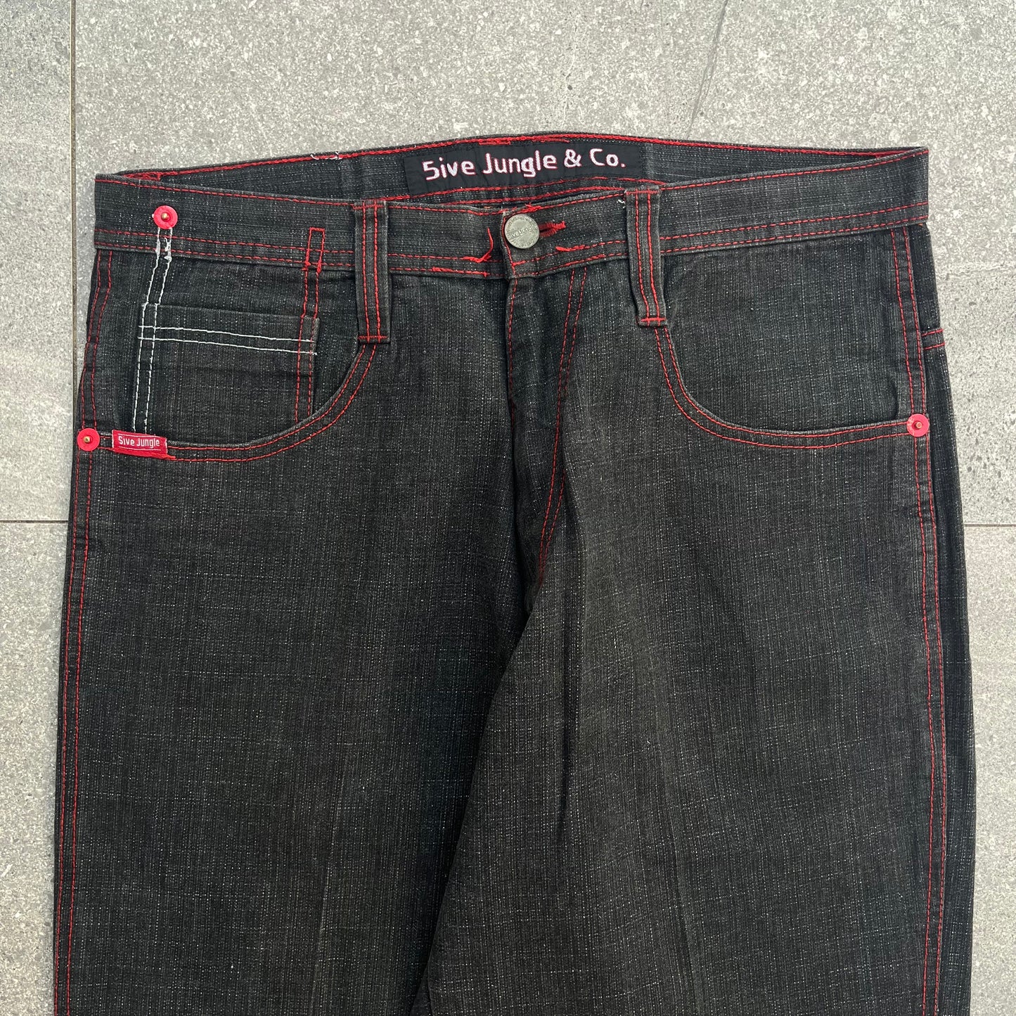 five jungle red stitched - 36x32”